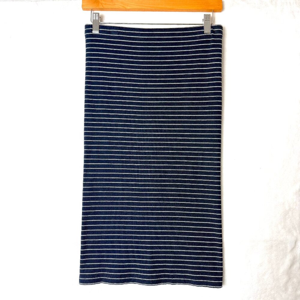 POLO RALPH LAUREN Ribbed Knit Striped Stretch Preppy Normcore Pencil Skirt S